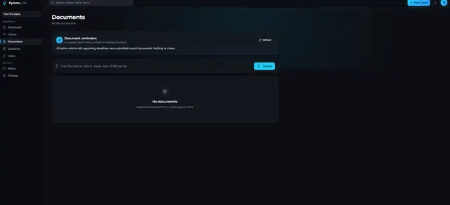 Fynvro OS production screen