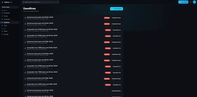 Fynvro OS production screen
